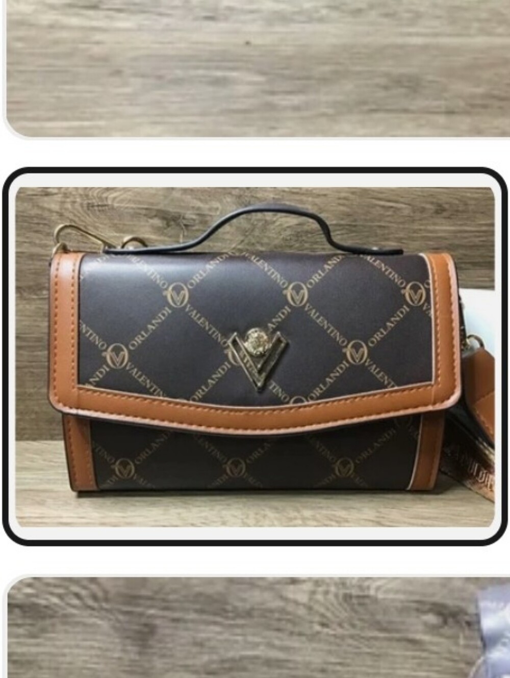 Valentino Orlandi Brown & Tan Logo Crossbody Bag. MSRP $159 NWT. - Picture 6 of 6